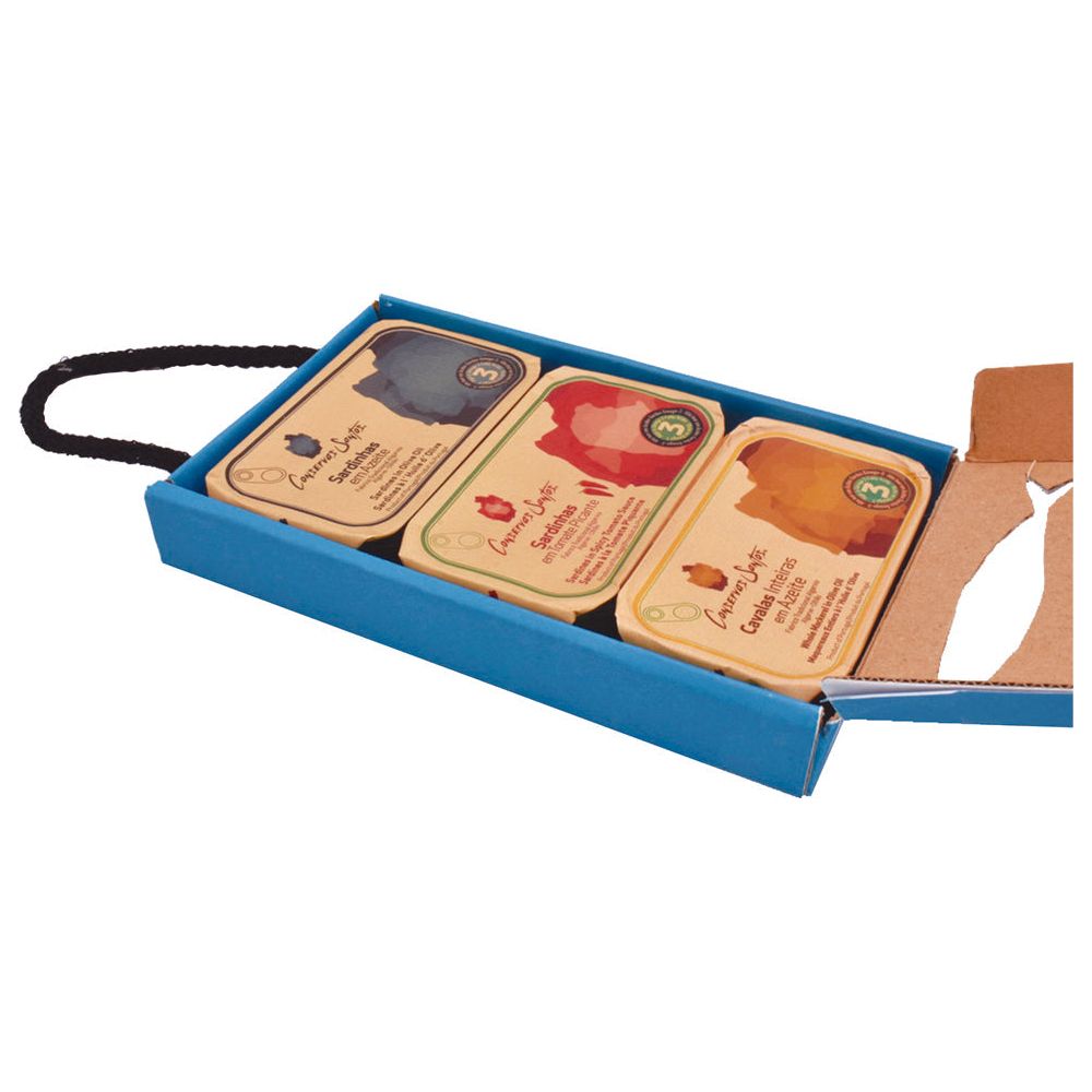 3 prémium halkonzerv díszdobozban, Conservas Santos, 3x120 g-Campos Santos-Sol Deli