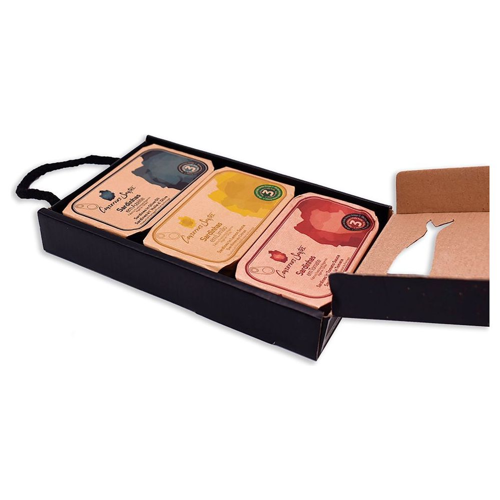 3 szardíniakonzerv díszdobozban, Conservas Santos, 3x120 g-Campos Santos-Sol Deli