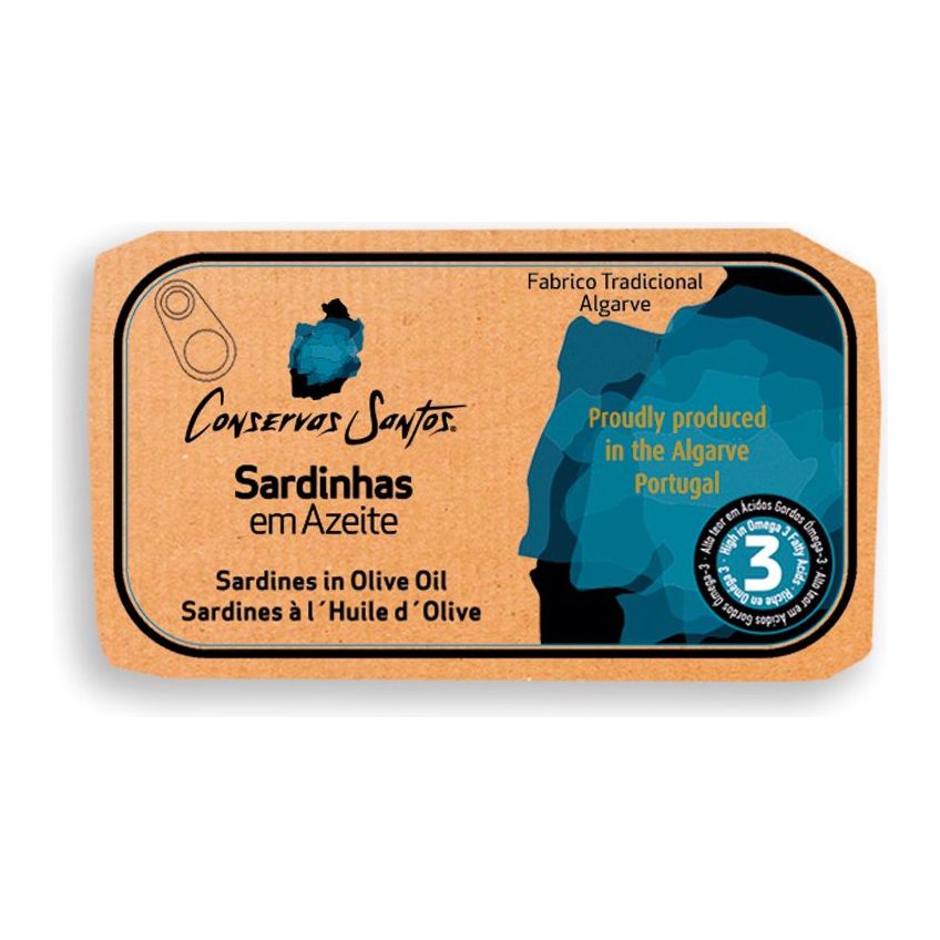 3 szardíniakonzerv díszdobozban, Conservas Santos, 3x120 g-Campos Santos-Sol Deli