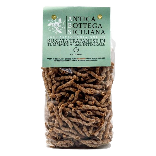 Busiata Trapanese di Tumminia, teljes kiőrlésű timilia durumtészta, 500 g-Antica Bottega Siciliana-Sol Deli