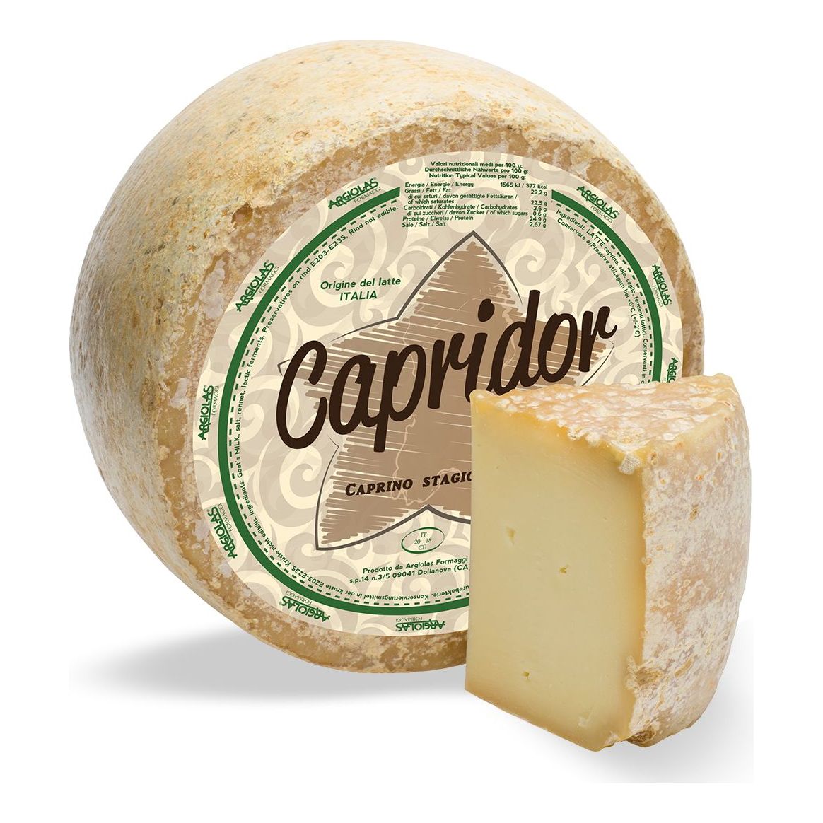 Capridor Extra, szardíniai érlelt kecskesajt, Argiolas Formaggi-Argiolas Formaggi-Sol Deli