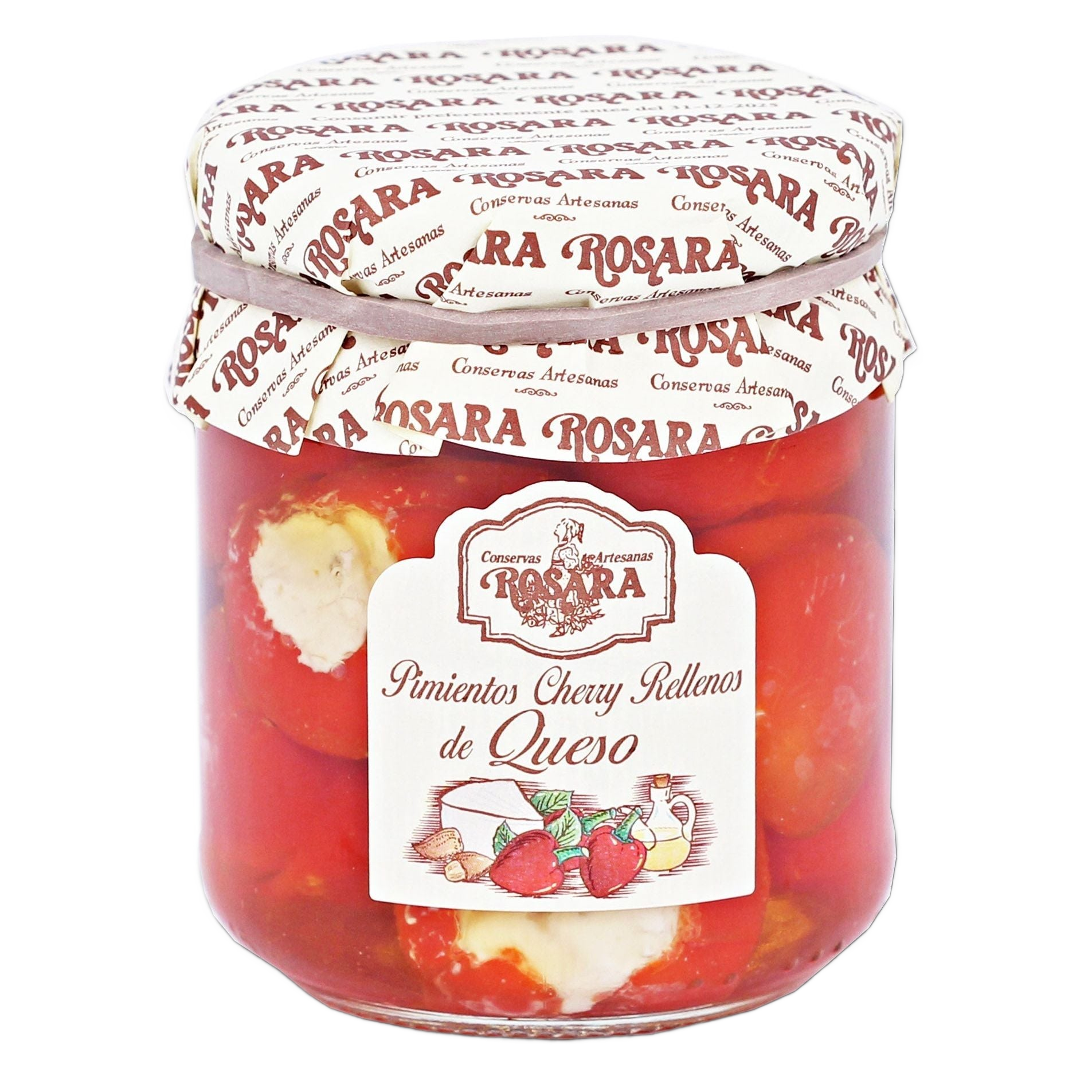 Cseresznyepaprika sajtkrémmel töltve, Rosara, 212 ml-Conservas Artesanas Rosara-Sol Deli