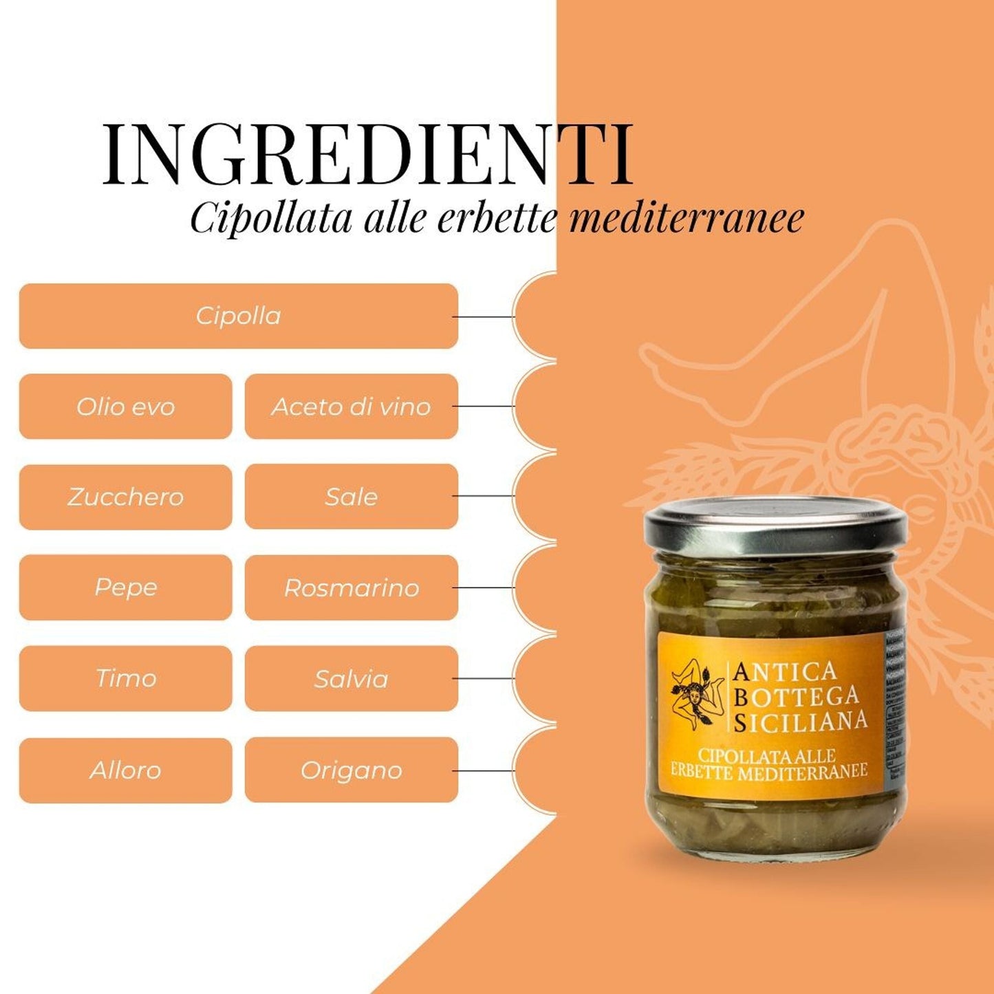 Édes-savanyú fehér hagyma mediterrán fűszerekkel, 180 g-Antica Bottega Siciliana-Sol Deli