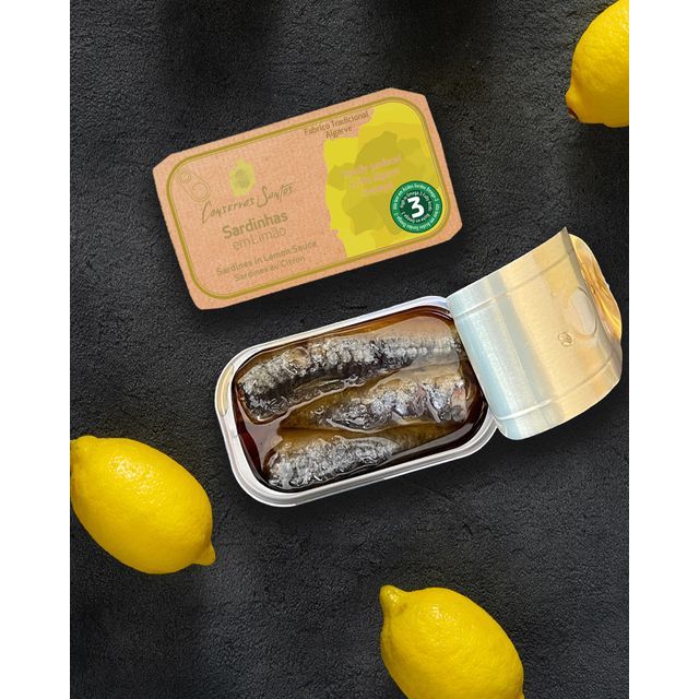Szardínia olívaolajban, citrommal, 120 g-Campos Santos-Sol Deli