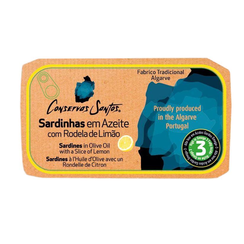 Szardínia olívaolajban, citrommal, 120 g-Campos Santos-Sol Deli
