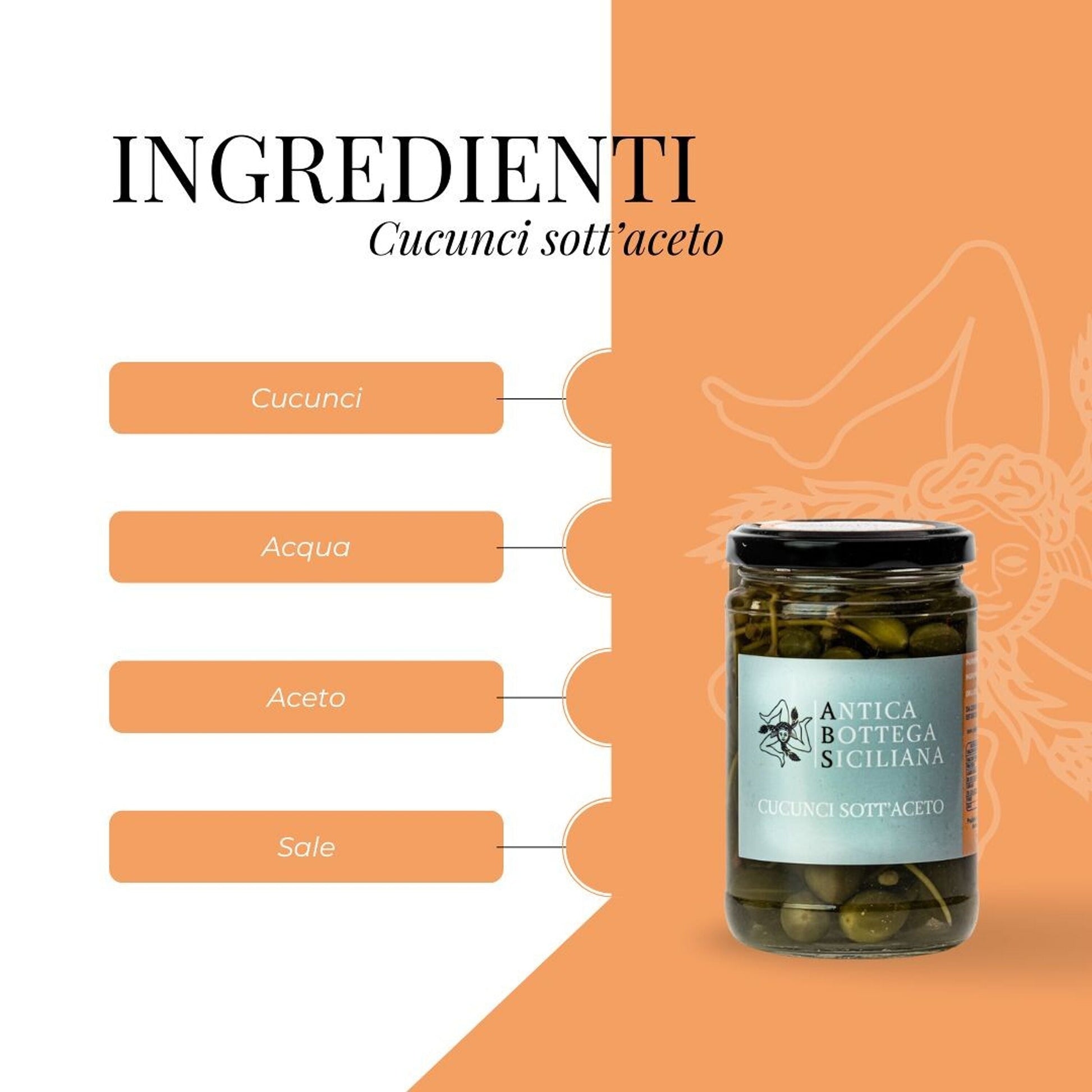 Szicíliai kapribogyógyümölcs fehérborecetben, 280 g-Antica Bottega Siciliana-Sol Deli