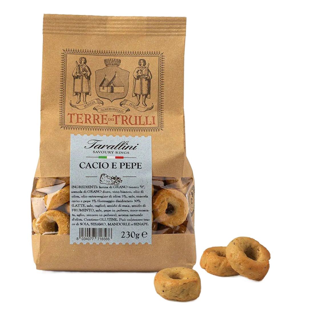 Tarallini Cacio e Pepe, Terre Dei Trulli, 230 g-Terre Dei Trulli-Sol Deli