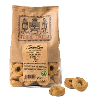 Tarallini paradicsommal és bazsalikommal, Terre Dei Trulli, 230 g-Terre Dei Trulli-Sol Deli