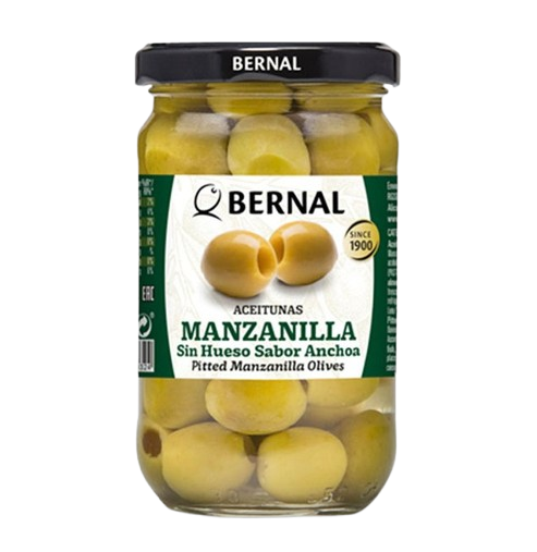 Manzanilla olajbogyók szardella ízesítéssel, 150 g