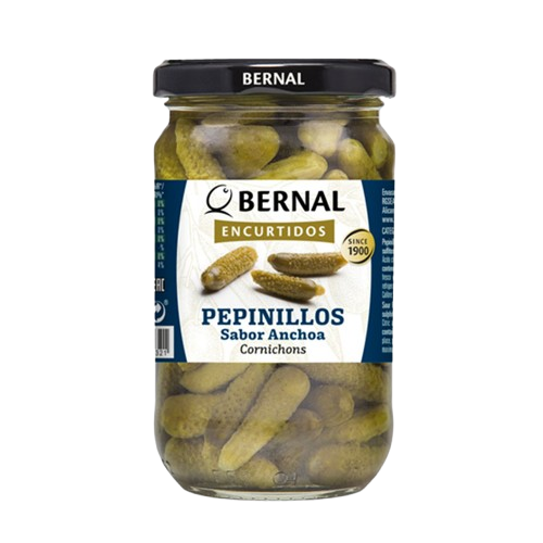 Apró csemegeuborkák szardella ízesítéssel, 170 g