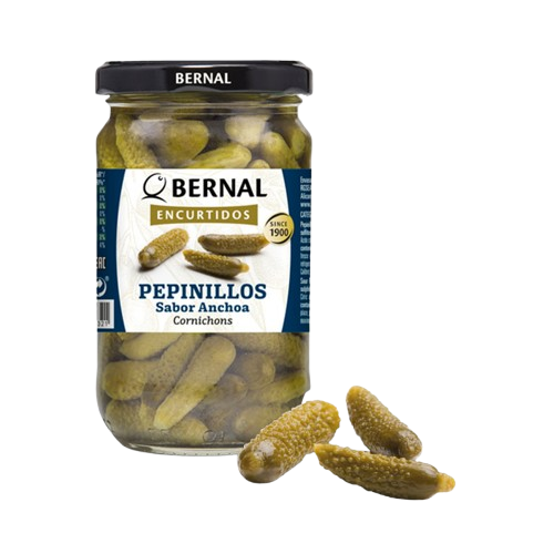 Apró csemegeuborkák szardella ízesítéssel, 170 g