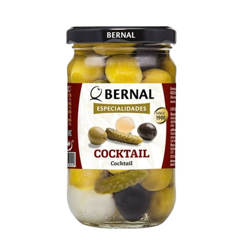 "Cocktail" olajbogyók apró uborkával és gyöngyhagymával, 180 g