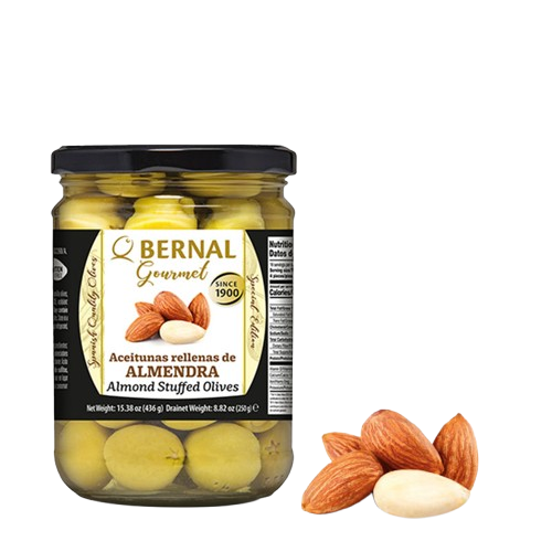 Mandulával töltött zöld olajbogyók, 250 g