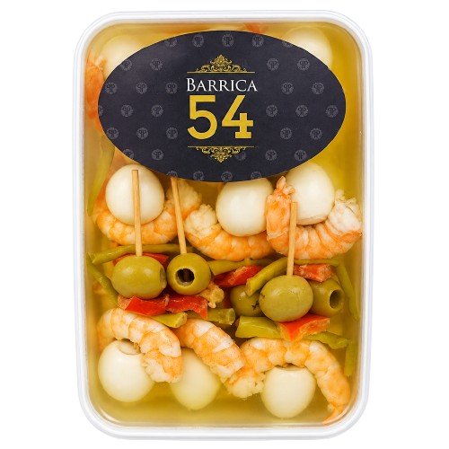 Garnélás-fürjtojásos pintxo, 600 g