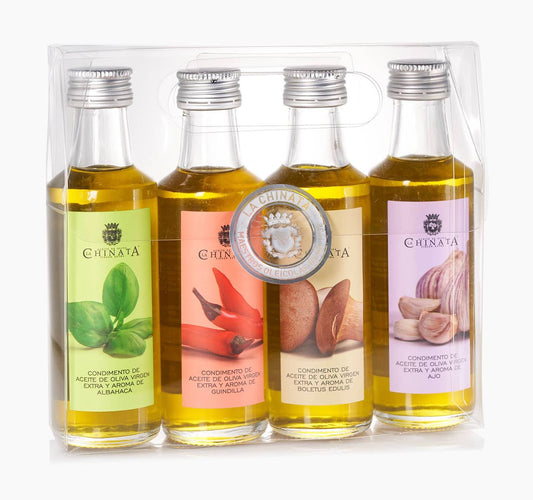 Ízesített extra szűz olívaolaj válogatás, 4 x 100 ml