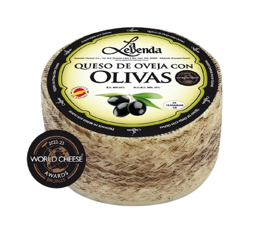 Sheep cheese with black olives