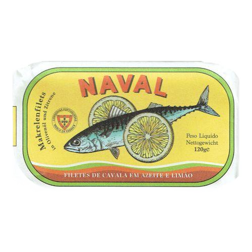 Makrélafilé olívaolajban citrommal, Naval, 120 g-Jose Nero-Sol Deli