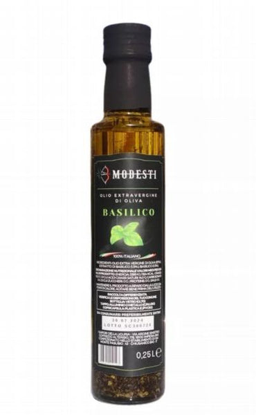 Bazsalikomos extra szűz olívaolaj, Modesti, 250 ml