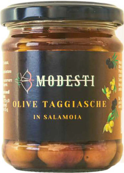 Taggiasca egész olajbogyók sós pácban, Modesti, 185 g