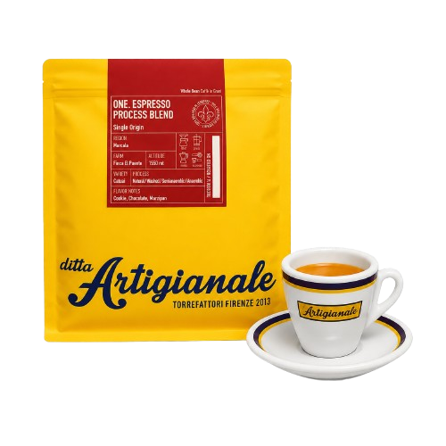 ONE espesso blend, szemes kávé, 250 g + 1 db Ditta Artigianale espresso csésze alátéttel