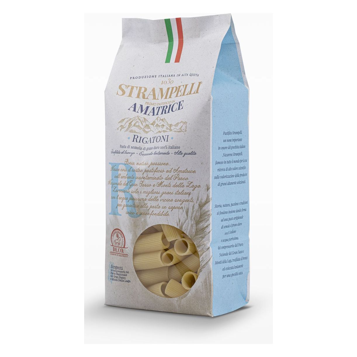 Rigatoni durumtészta, 500 g-Strampelli-Sol Deli