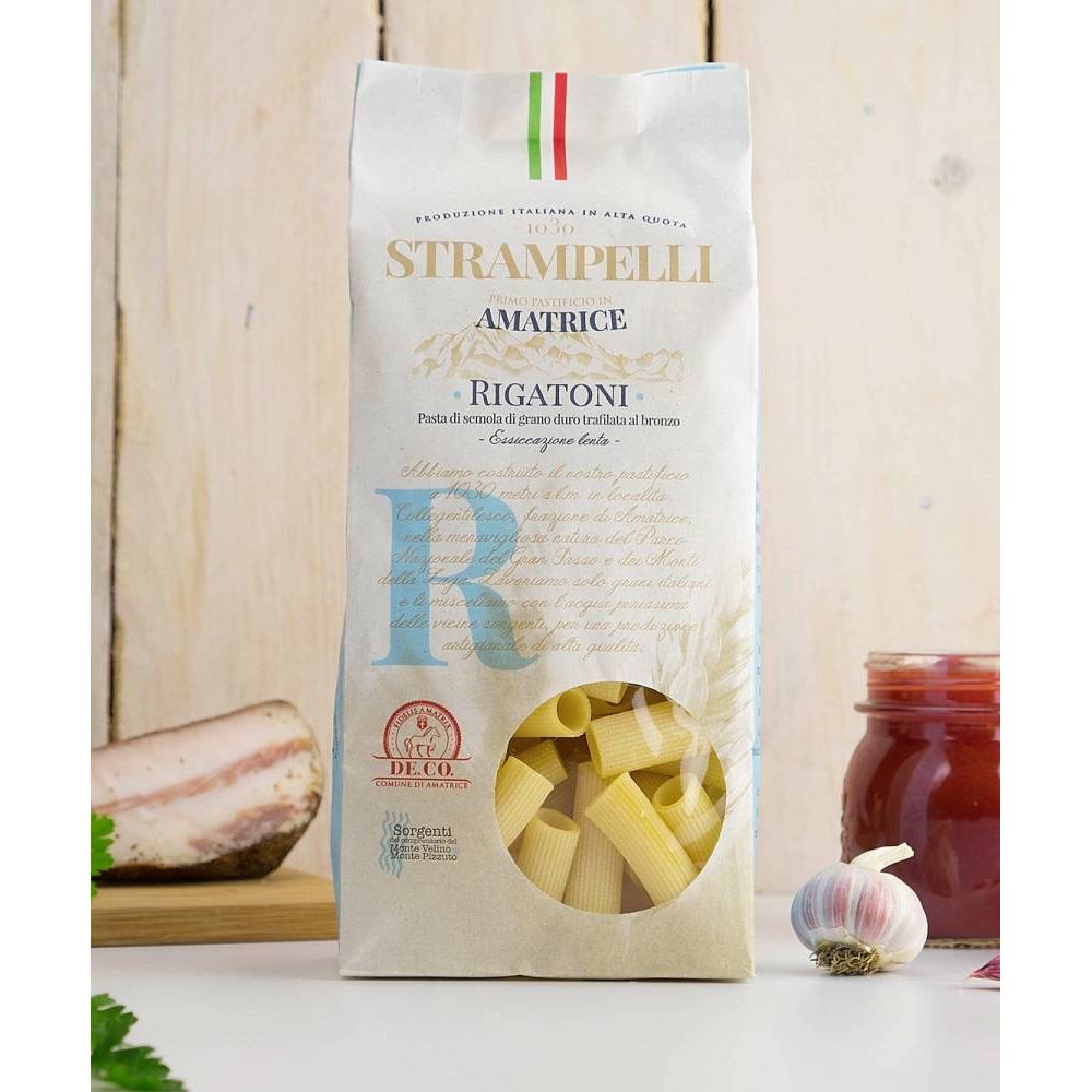 Rigatoni durumtészta, 500 g-Strampelli-Sol Deli