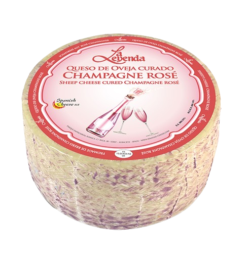 Sheep cheese aged with rosé sparkling wine
