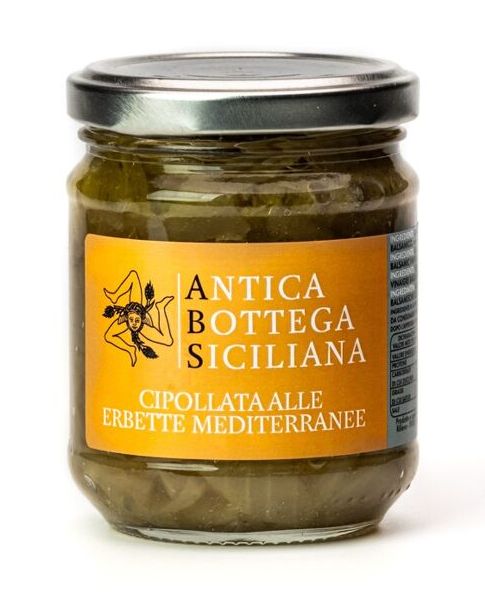 Sweet and Sour White Onions with Mediterranean Herbs, Antica Bottega Siciliana, 180 g