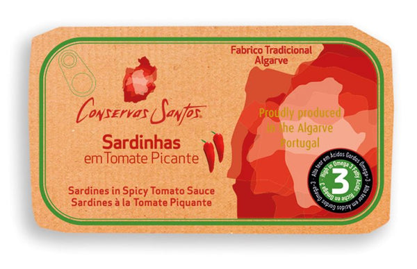 Szardínia pikáns paradicsomszószban, Conservas Santos, 120 g