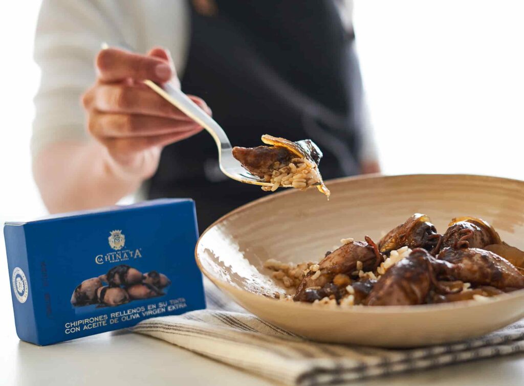 Töltött bébi tintahalak saját tintájukban, 115 g