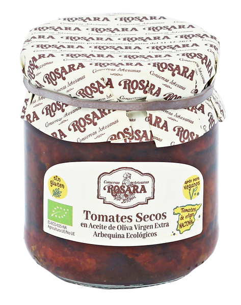 Sun Dried Tomatoes in Bio Extra Virgin Olive Oil, Rosara, 180 g - Sol Deli