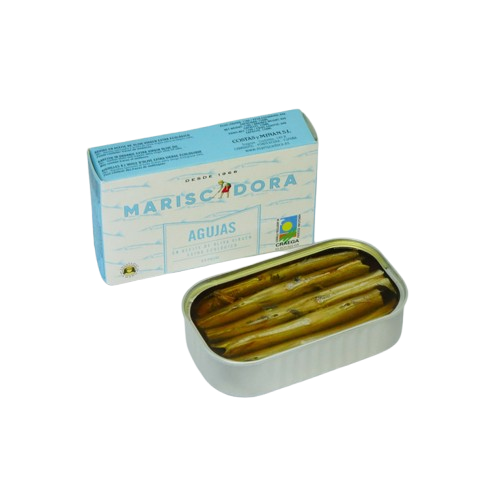 Tűhal (agujas) bio extra szűz olívaolajban, 110g